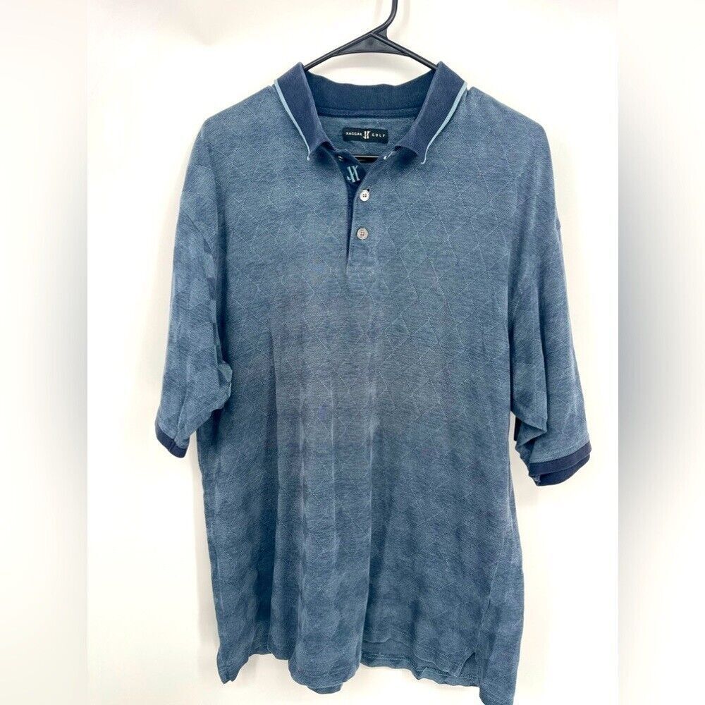 Haggar blue polo short sleeve shirt size‎ large